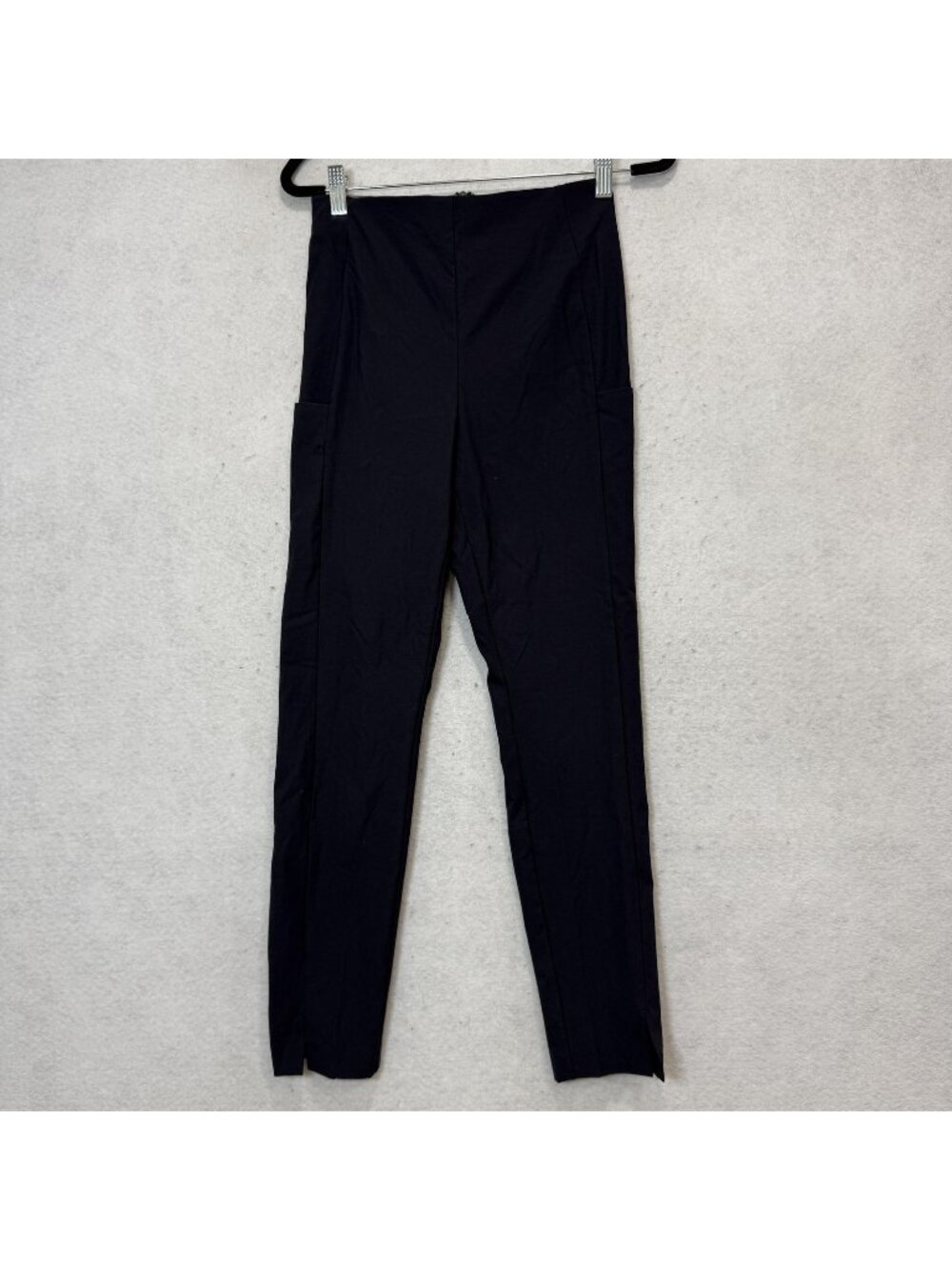 Athleta Pants Womens 2 Blue Microfiber Ankle Slim Leg Zip Pockets Travel Stretch
